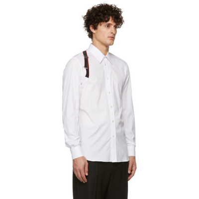 Shop Alexander Mcqueen White Poplin Shirt In 9000 White