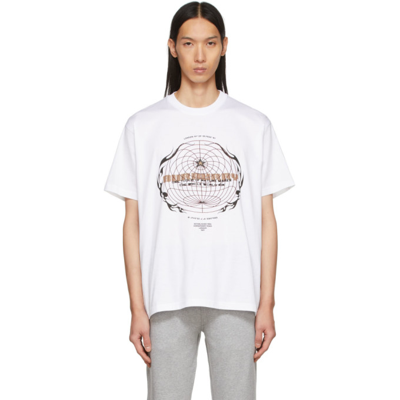 Shop Burberry White Globe Graphic T-shirt