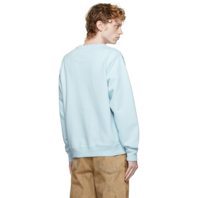 Shop Martine Rose Graphic Logo Sweatshirt In Light Blue