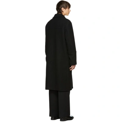 Shop Ami Alexandre Mattiussi Black Double-face Felted Broadcloth Coat In 1 Black