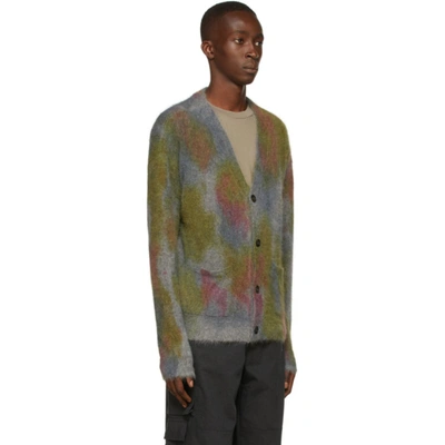 John Elliott Tie dyed Angora And Nylon blend Cardigan In Multi