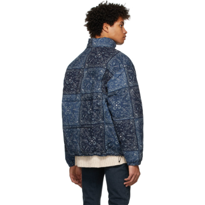 Blue Super Puffer Down Jacket In Hans Bandanna Dress