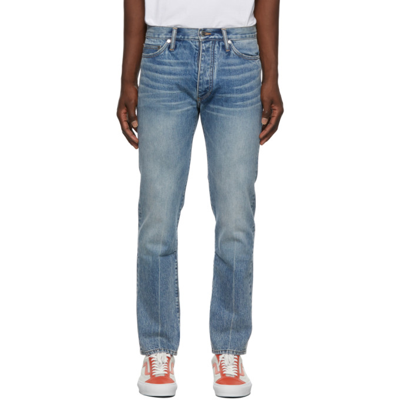 Shop Rhude Classic Fit Jeans In Indigo0032