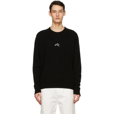 Shop Givenchy Black Cashmere Embroidered Refracted Sweater In 001-black