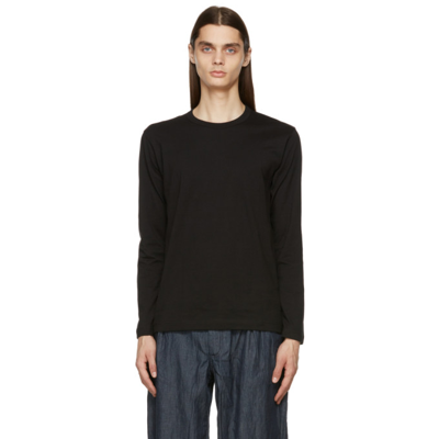 Shop Comme Des Garçons Shirt Black Logo Long Sleeve T-shirt In 1 Black