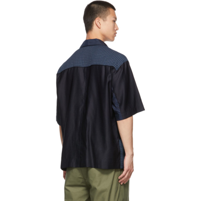 Shop Nicholas Daley Mix Bowling Shirt In Navy