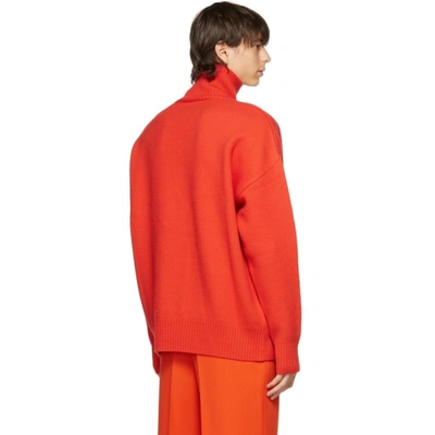 Shop Ami Alexandre Mattiussi Red Felted Wool Ami De Cœur Turtleneck In 600 Red