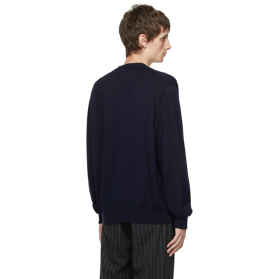 Shop Bed J.w. Ford Navy Wool Buttoned Cardigan