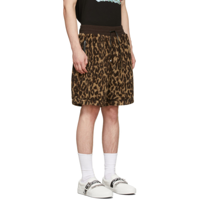 Shop Amiri Brown & Tan Printed Leopard Shorts In Brown / Tan-polar Fl