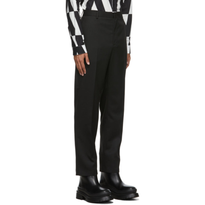 Shop Valentino Black Technical Wool Trousers In 0no Nero