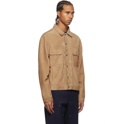 Shop 424 Beige Suede Jacket In 25 Brown