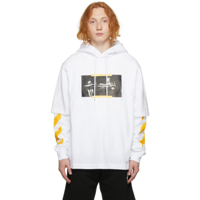 Shop Off-white White Caravaggio Painting Hoodie