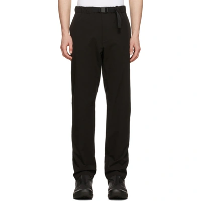 Shop Goldwin Black Technical Tapered Trousers In Black Bk