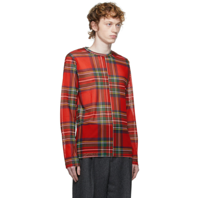 Shop Molly Goddard Red Tartan Andrew Long Sleeve T-shirt