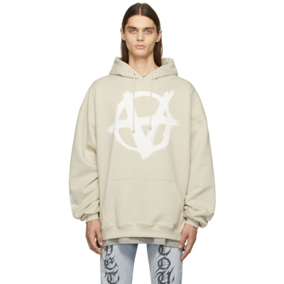 Vetements Anarchy Logo-print Fleece Hoodie In White | ModeSens