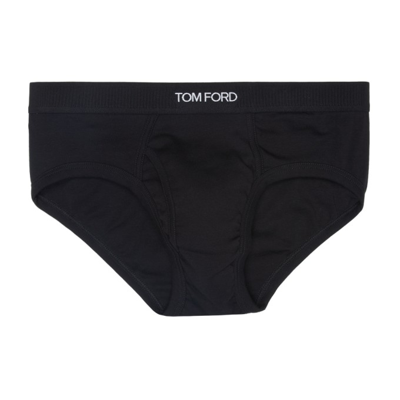 Shop Tom Ford Two-pack Black Cotton Briefs In 2 Black