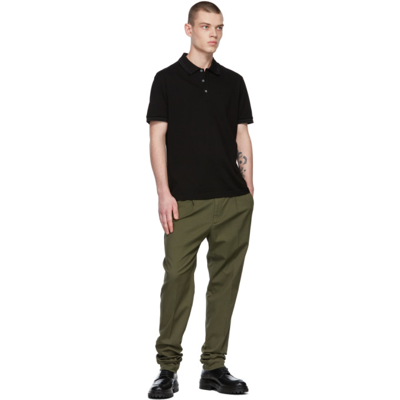 Shop Ferragamo Black Cotton Piqué Polo In Nero/gun M.