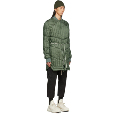 Shop Rick Owens Green Down Liner Coat In 15 Green