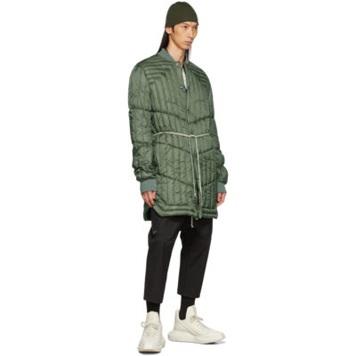 Shop Rick Owens Green Down Liner Coat In 15 Green