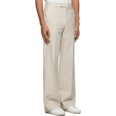 Shop Amiri Off-white Fleece Wide-leg Trousers In Alabaster