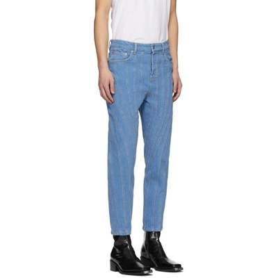 Shop Mugler Ssense Exclusive Blue Low Spiral Jeans In 6046 Blue
