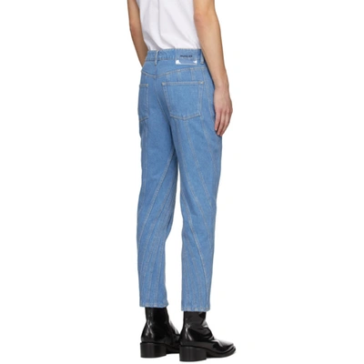Shop Mugler Ssense Exclusive Blue Low Spiral Jeans In 6046 Blue
