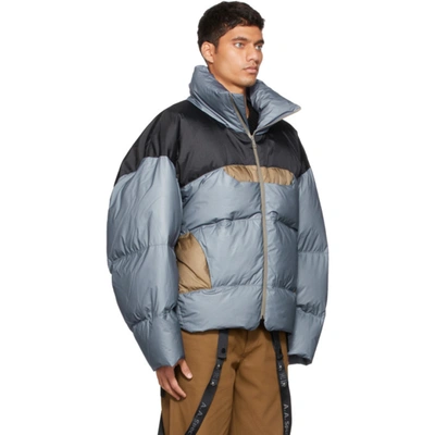 Shop A. A. Spectrum Blue Musclo Down Jacket In Industry Blue