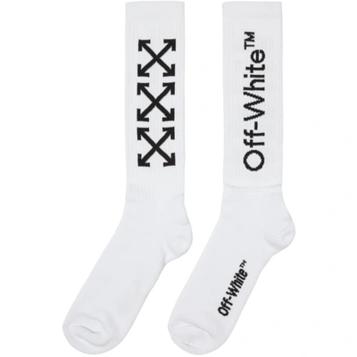 Shop Off-white White Arrow Mid Socks In White/black