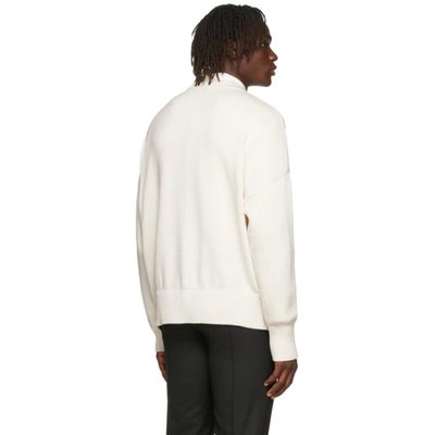 Shop Ami Alexandre Mattiussi Oversize Ami De Cœur Crewneck Sweater In White/100