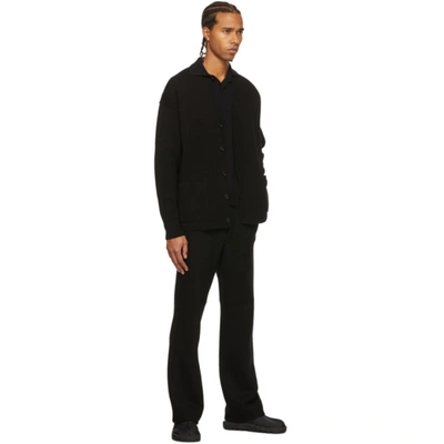 Shop Auralee Black Cashmere Knit Long Sleeve Polo In Top Black