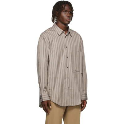 Wooyoungmi Striped Back Logo Shirt In Mudd 834d