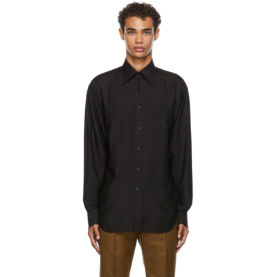 Shop Tom Ford Black Solid Shirt In 2ft352 Blac