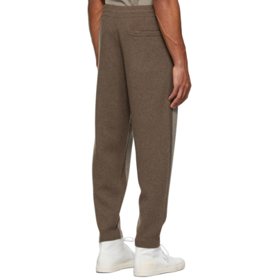 Shop Theory Brown Wool Two-tone Jogger Lounge Pants In Fossil Melange/tapir