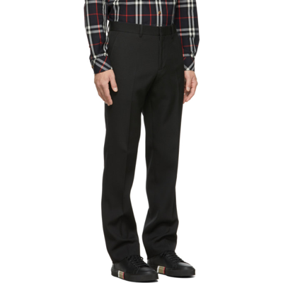 Shop Burberry Wool Classic Straight Trousers In Black