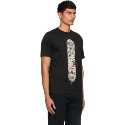 Shop Ps By Paul Smith Black 'skateboard' T-shirt In 79 Blacks