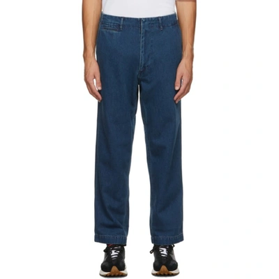 NANAMICA INDIGO DENIM WIDE PANTS 