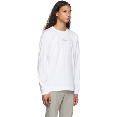 Shop Moncler Genius 6 Moncler 1017 Alyx 9sm White Logo Long Sleeve T-shirt In 032 White