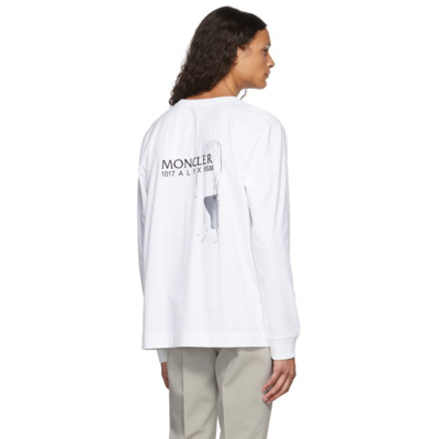 Shop Moncler Genius 6 Moncler 1017 Alyx 9sm White Logo Long Sleeve T-shirt In 032 White