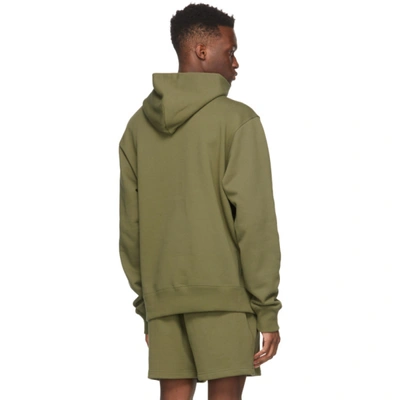 Shop Adidas Originals By Pharrell Williams Khaki Basics Hoodie In Olive Cargo