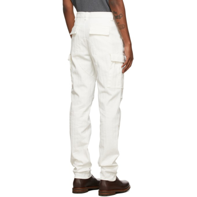 Shop Brunello Cucinelli White Dyed Cargo Pants In C2200 White