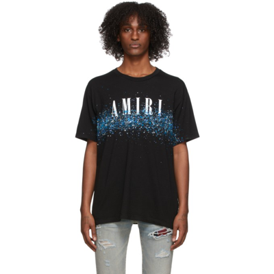 Shop Amiri Black Crystal Core Logo Painter T-shirt