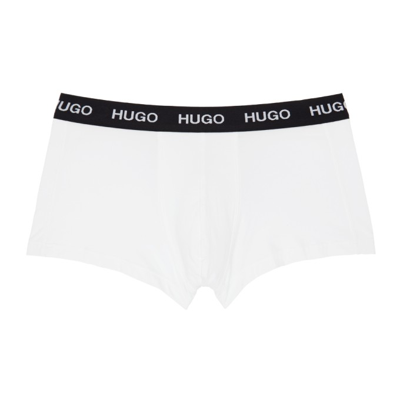 Shop Hugo Three-pack Multicolor Logo Waistband Trunk Briefs In 960 Mix