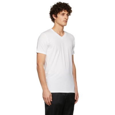 Shop Tom Ford White V-neck T-shirt In 100 White