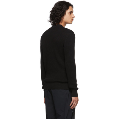 Shop Moncler Black Waffle Knit Sweater In 999 Black