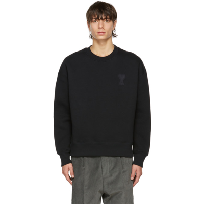 Shop Ami Alexandre Mattiussi Black Cotton Oversize Sweatshirt In 1 Black