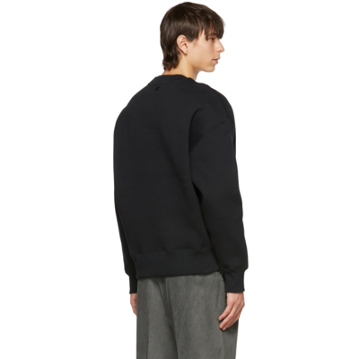 Shop Ami Alexandre Mattiussi Black Cotton Oversize Sweatshirt In 1 Black
