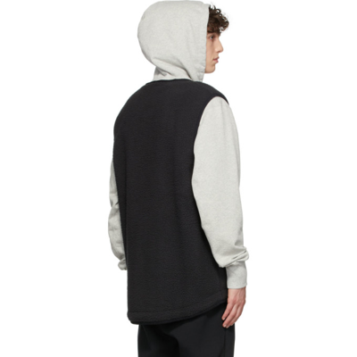 Shop Nike Black Sherpa Vest In Black/black/moon Fos