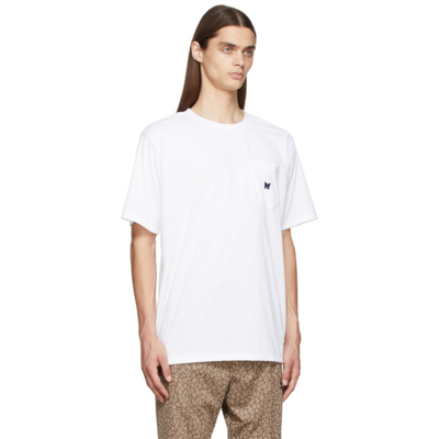 Shop Needles Embroidered Logo T-shirt In White