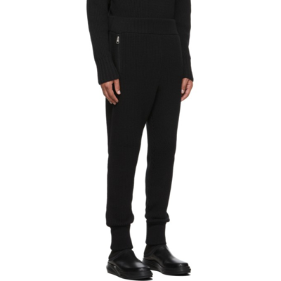Shop Moncler Genius 6 Moncler 1017 Alyx 9sm Black Rib Knit Lounge Pants In 999 Black