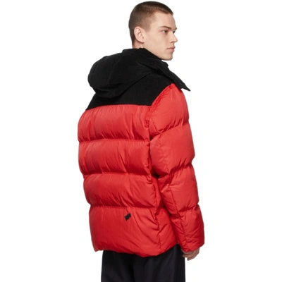 Shop Ader Error Red Hooded Puffer Jacket